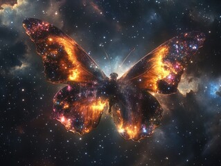 Wall Mural - Butterfly in space