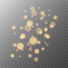 Poster - Festive bokeh lights. Vibrant blur light effect. Abstract blurred overlay template. Glittering sparks. Transparent background. Vector illustration.