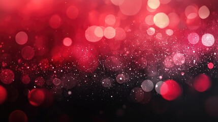 Wall Mural - a dynamic blend of red and sparkling lights creates an enchanting bokeh effect.