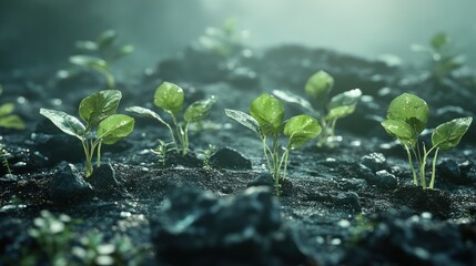 Wall Mural - grass with water drops