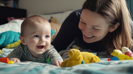 Poster - mother and child playing