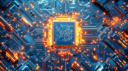 Wall Mural - generic information technology, computer architecture or artificial intelligence abstract concept co