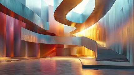 Leinwandbilder - A performance venue using a modern abstract art scheme.