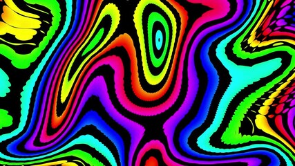 Fototapete - Groovy psychedelic loop background for banner design. Retro 60s 70s psychedelic pattern. Modern wave retro abstract design. Rainbow 60s, 70s