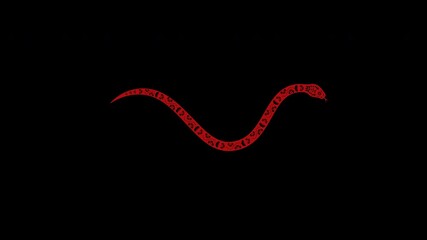 Wall Mural - red crawling snake on transparent background for 2025 chinese new year