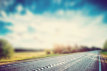 Wall Mural - road in forest blur