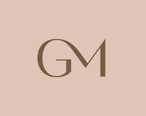 Wall Mural - GM letter logo icon design. Classic style luxury initials monogram.