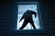 © AIproduction - Criminal Breaking Into a Dark Home at Night