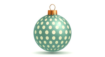 Wall Mural - Cute green bauble on white