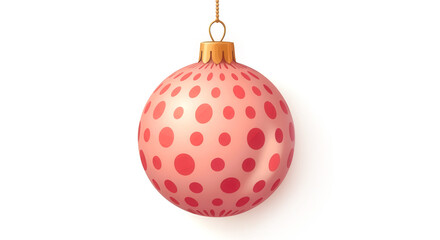 Wall Mural - Cute pink bauble on white