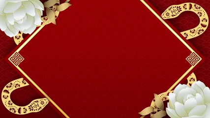 Wall Mural - chinese new year red background for 2025 year of snake with copy space for text and oriental style d