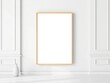 © sawaratch - A minimalistic wall art mockup featuring clean lines and simple design elements, stylish, clean