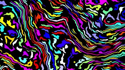 Fototapete - Groovy psychedelic loop background for banner design. Retro 60s 70s psychedelic pattern. Modern wave retro abstract design. Rainbow 60s, 70s