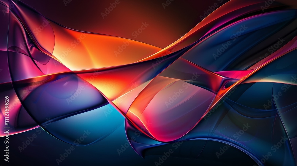 Smooth colorful abstract waves creating a dynamic and vibrant design ...