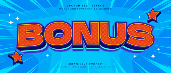 Wall Mural - bonus jackpot text effect on abstract background, vector graphic style