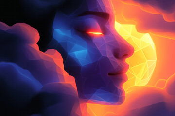 Fototapete - a digital painting of a woman ' s face