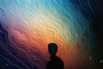 Poster - a person standing in front of a window with a blur