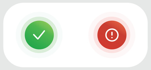 Success and error message ui screen and approved and rejected ux web elements flat. Vector illustration for ui, infographic, website, app, web use