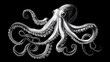 © Gendar SINURO - Incredible Commotion of an Octopus, Angry octopus illustration wallpaper