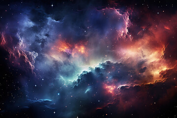 Wall Mural - outstanding star field and nebula in outer space