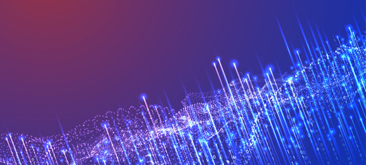 Aufkleber - Big Data futuristic, technology light design. Vector datum digital background. Illustration innovation of data system. Hand drawn illustration.