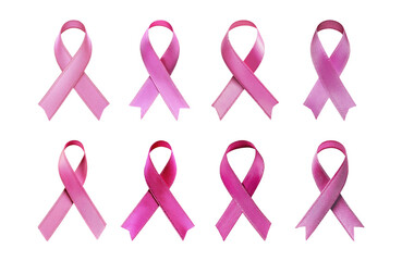 Pack PNG of a pink cancer ribbon isolated set against a transparent background