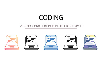 Coding icon design with white background stock illustration