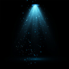 Wall Mural - light blue effect reflections, neon illumination in blue colors. bright light lens. police light eff