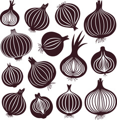 Wall Mural - garlic silhouette illustration clean white background