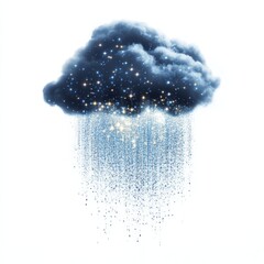 Wall Mural - digital rain falling from a cloud.