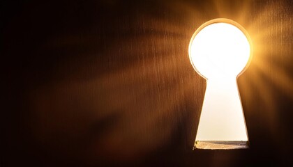 Poster - Golden light shining through keyhole creates dramatic effect