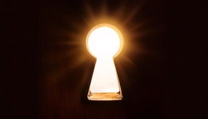 Poster - Golden light shining through keyhole creates dramatic effect