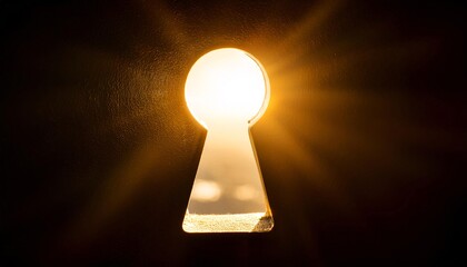 Poster - Golden light shining through keyhole creates dramatic effect