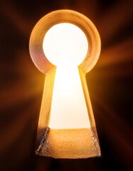 Poster - Golden light shining through keyhole creates dramatic effect