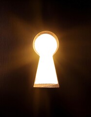 Poster - Golden light shining through keyhole creates dramatic effect