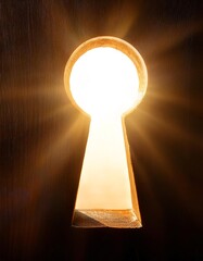 Poster - Golden light shining through keyhole creates dramatic effect