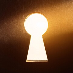 Poster - Golden light shining through keyhole creates dramatic effect