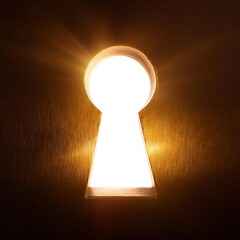 Poster - Golden light shining through keyhole creates dramatic effect