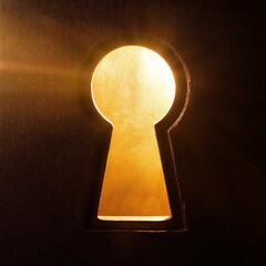 Poster - Golden light shining through keyhole creates dramatic effect