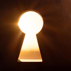 Poster - Golden light shining through keyhole creates dramatic effect