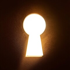 Poster - Golden light shining through keyhole creates dramatic effect