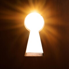 Poster - Golden light shining through keyhole creates dramatic effect