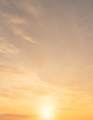 Wall Mural - orange, yellow sky vertical background, sunset sky clouds in the evening in golden hour and nature s