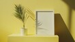 © Ceyhun - Floating white rectangular frame with a smooth background