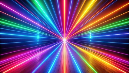 Wall Mural - Abstract neon rainbow color laser lines motion background, futuristic, technology, seamless, looping, vibrant, colorful