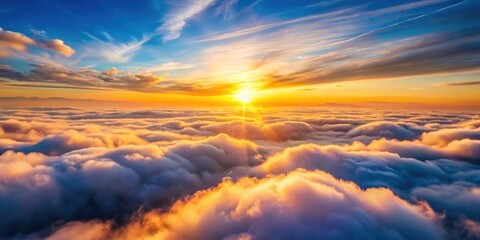 Wall Mural - beautiful sunrise with clouds in the sky from above aerial view, sunrise, beautiful, clouds, sky, ae