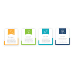 Wall Mural - infographic elements design template, business concept featuring 4 steps or options. workflow layout