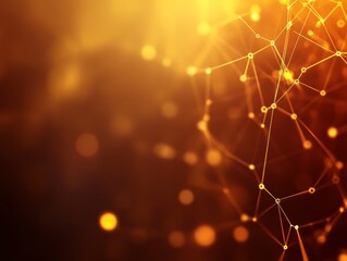 Aufkleber - Connected web of glowing nodes and lines illustrates the Internet of Things against a blurred digital backdrop, featuring a clean area for text on the left side