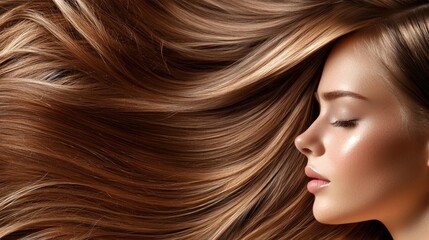 Wall Mural - a beauty expert applying a hair treatment to restore the hairâ€™s natural shine and health.