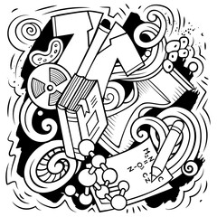 Wall Mural - science cartoon vector doodle design